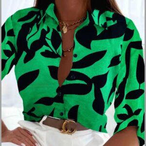 EUC - Green & Black Blouse - Worn Once - Temu - Size 5x!